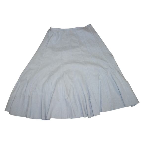 Dalia Collection Light Blue Linen Blend Midi Skirt Size 8 - Picture 11 of 13